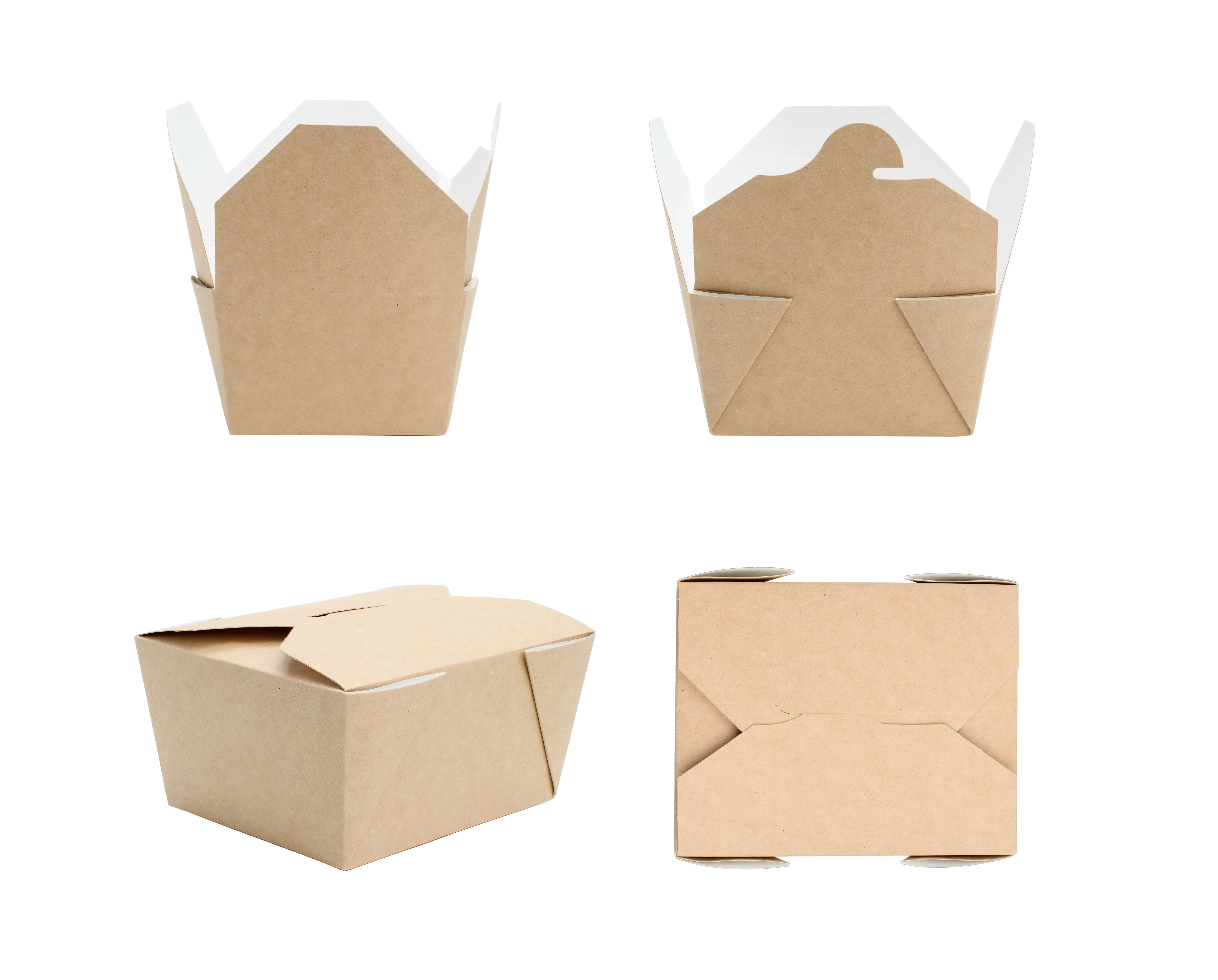 Umweltfreundliche Nudelbox aus braunen Karton