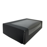 Karton Sushi-Box, Sichtfenster, 152×100x40mm, Schwarz