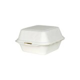 BIO Zuckerrohr Burger-Box, 450ml, 143x150x82mm, Weiß