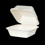 BIO Zuckerrohr-Burger-Box, 450ml, 140x150x80mm, weiß