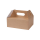 Gebäck-Box, Karton, Tragegriff, faltbar, braunbraun, 200x130x90mm