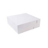 Karton-Torten-Box, eckig, 230x230x100mm, weiß