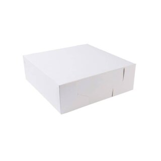 Karton-Torten-Box, eckig, weiß, 305x305x100mm