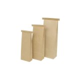 Blockbeutel aus Kraftpapier, PP-Beschichtung, 12,5 x 7,5 x 32,5 cm, braun