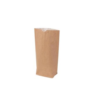 Imbissbeutel aus Kraftpapier, braun, 2-lagig, 16,5 x 6 x 26 cm