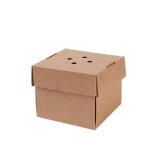 Burger-Box, Karton, faltbar, kraftbraun, 13 x 13 x 10 cm