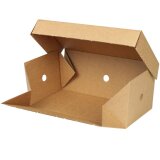 Burger-Box, Karton, faltbar, kraftbraun, 24 x 12 x 10 cm