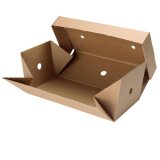 Doppel Burger Boxen aus Kraftkarton, 24 x 12 x 10 cm, braun