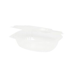 Feinkostbecher, PLA, Klappdeckel, rechteckig, transparent, 750 ml, 20,7 x 16,9 x 5,3 cm