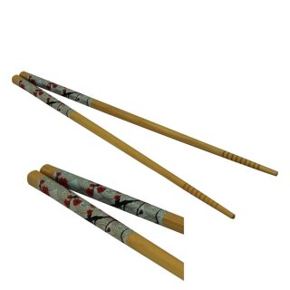 Essstäbchen aus Bambus, mit "Kirschblüte" Motiv, Mehrweg, 24 cm, braun