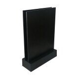 Kartenaufsteller mit Schreibtafel aus Kunststoff, schwarz, 15x5x20,7cm