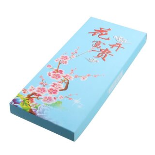 Essst&auml;bchen aus Bambus, 5er Set mit Geschenkbox, mit &quot;Asia&quot; Motiv, 24 cm, blau-braun