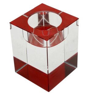 Teelichthalter-Kristall, Rot, 6x8cm