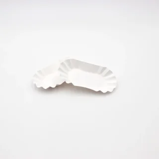 Pappschale aus Frischfaser, oval, 8 x 14,5 x 2,5cm, weiß