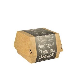 BIO Karton-Burger Box, "Good Food", 125x125x70mm, braun