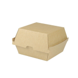 Burger-Box, Karton, eckig, kraftbraun, 13 x 14 x 8 cm