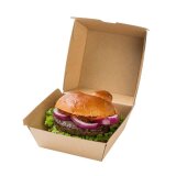 BIO Karton Burger-Box, 130x140x80mm, Kraft-Braun