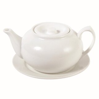 Teekanne + Untertasse, für 2 Personen, ca. 600 ml, Ø 13,5 x 8 cm