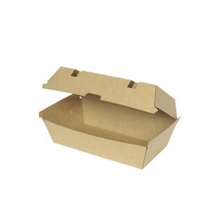 BIO Karton-Snack-Box, 214x114x85mm, Kraft-Braun