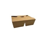 Karton-Menübox, PE-Beschichtung, 2-geteilt, 170x135x50mm, Kraft-Braun