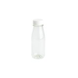 rPET Trinkflaschen, 250ml, weißer Deckel, Transparent